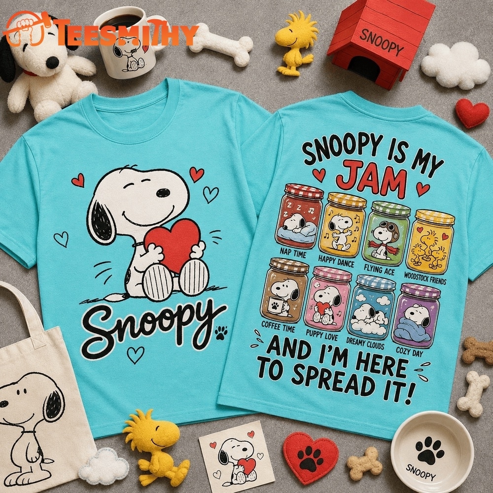 Snoopy Is My Jam Cute Love T Shirt