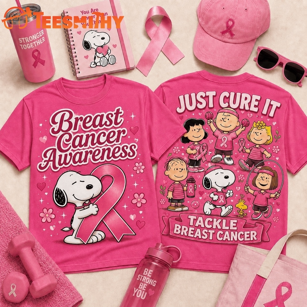 Snoopy Just Cure It Breast Cancer Awareness T Shirt