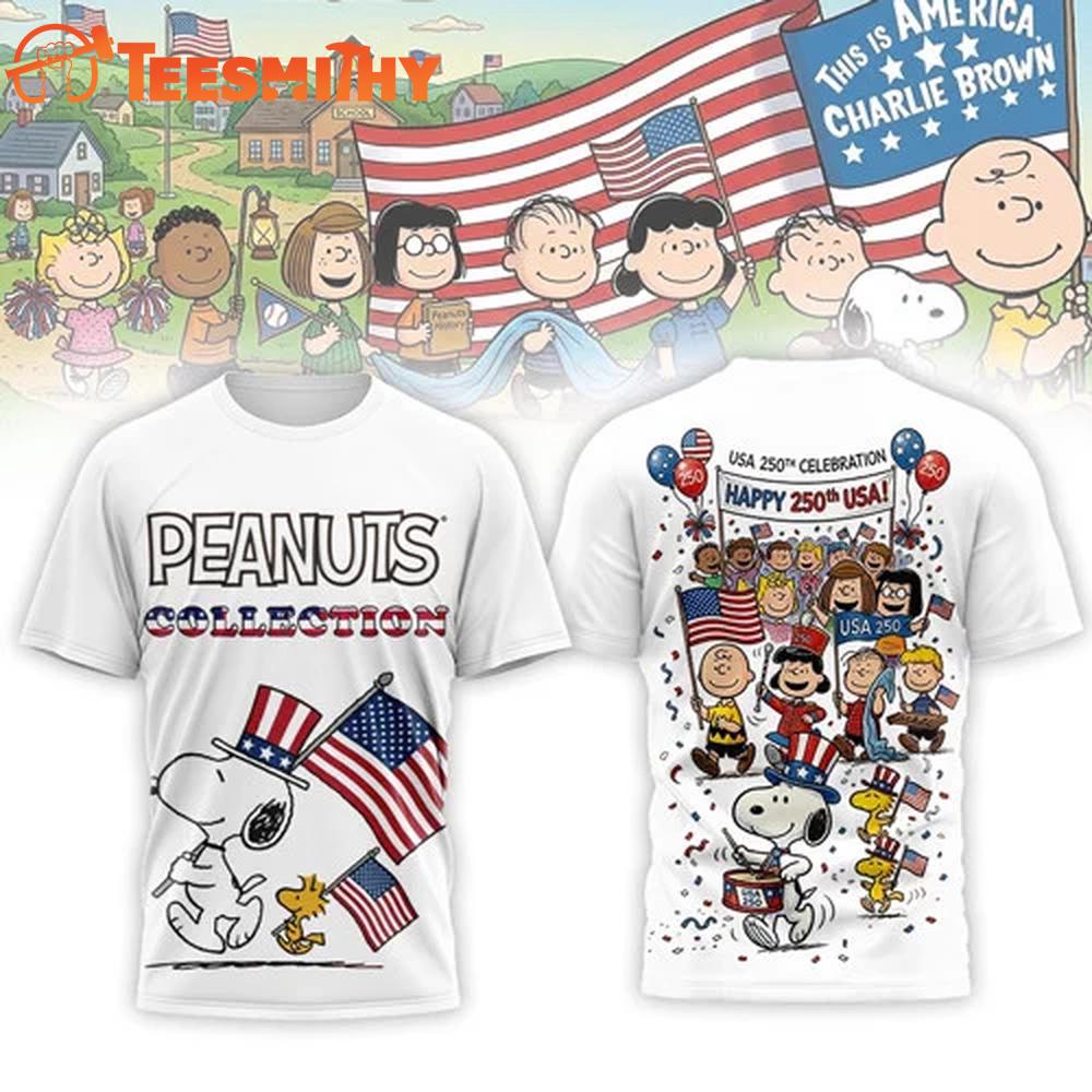 Snoopy Peanuts USA 250th Anniversary White T Shirt
