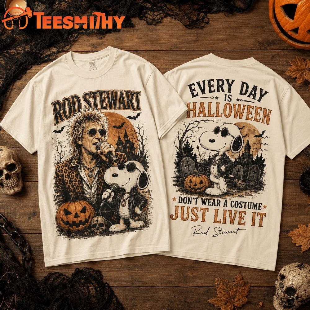 Snoopy Rod Stewart Pumpkin Stage 3D Shirt