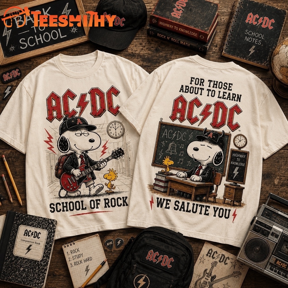 Snoopy x ACDC School of Rock Teacher 3D Shirt