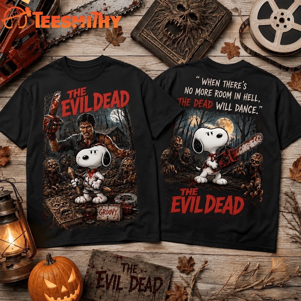 Snoopy x The Evil Dead Groovy Halloween 3D Shirt