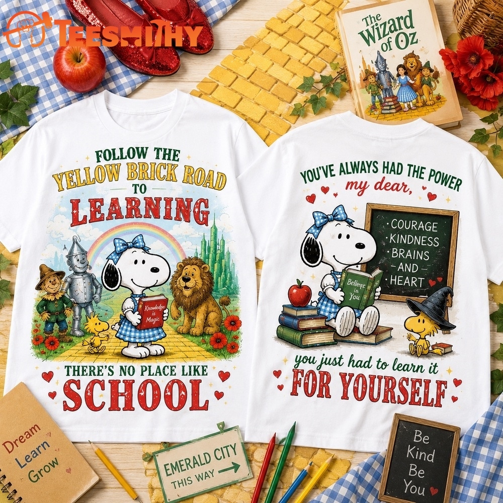 Snoopy x The Wizard of Oz Follow the Yellow Brick Road to Learning 3D Shirt