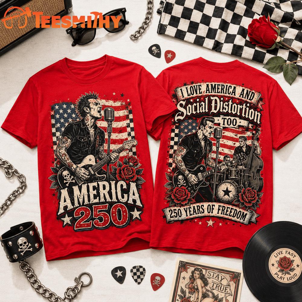 Social Distortion 250 Years Of Freedom New Design 3D Shirt
