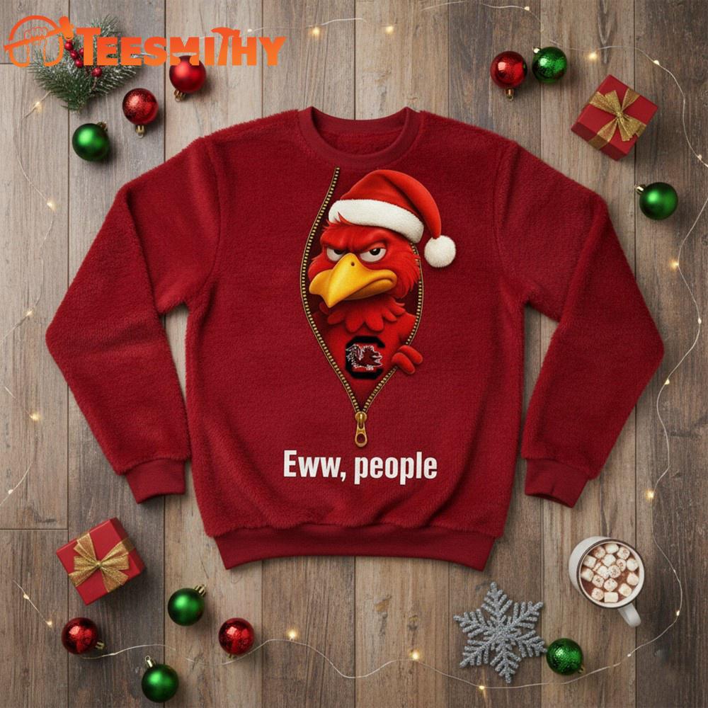 South Carolina Gamecocks 2025 NCAA Mascot Eww People Christmas Ugly Sweater South Carolina Gamecocks 2025 NCAA Mascot Eww People Christmas Ugly Sweater