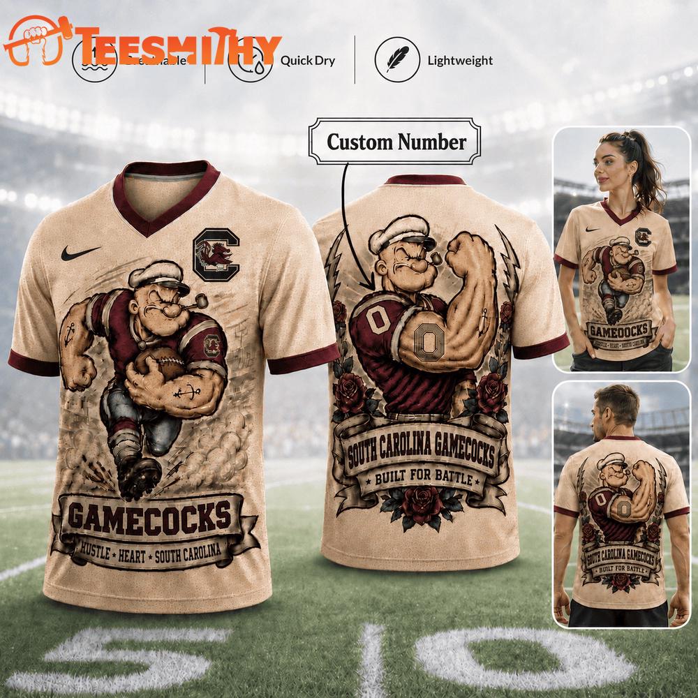 South Carolina Gamecocks NCAA Popeye Vintage Tattoo Football Jersey