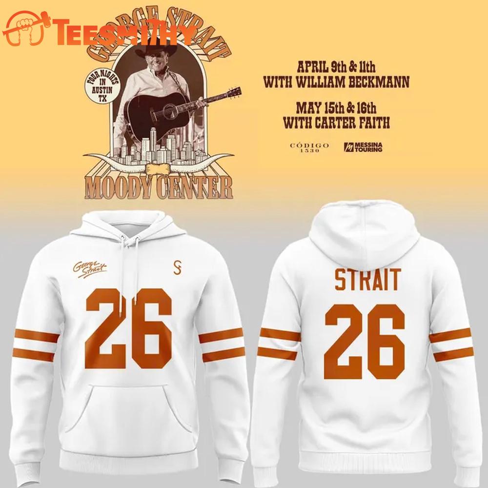 Special 2026 George Strait x Texas Longhorns White Hoodie