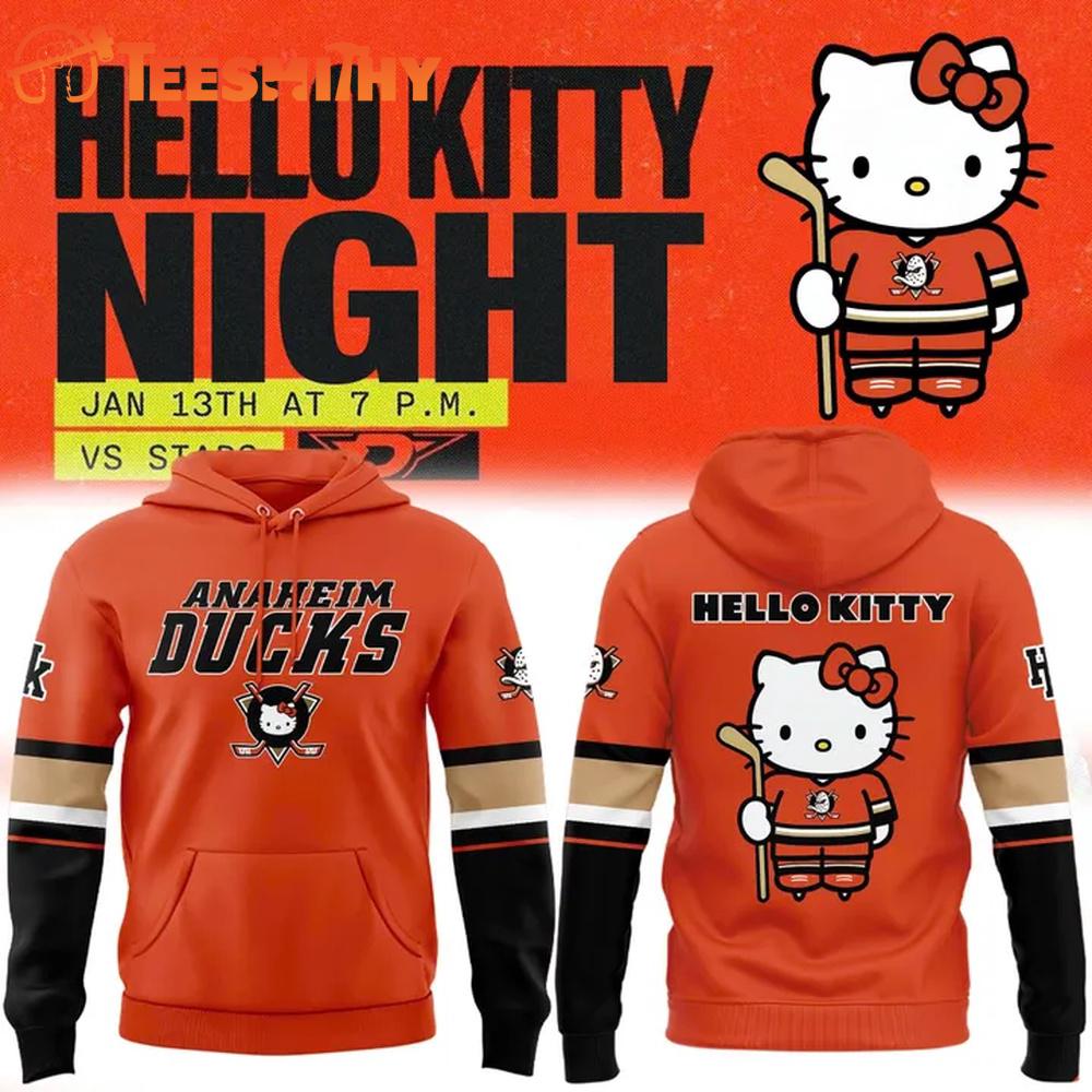 Special 2026 Hello Kitty Anaheim Ducks Hoodie Shirt
