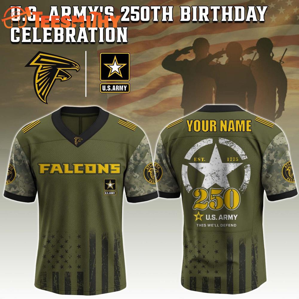 Special Edition 2025 Atlanta Falcons x U.S. ARMY 250th Custom Football Jersey