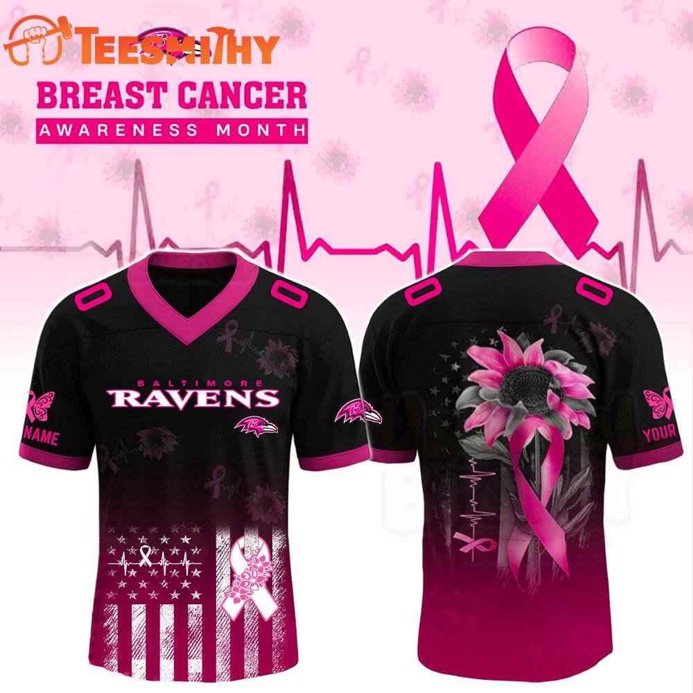 Special Edition 2025 Baltimore Ravens x Breast Cancer Awareness Month Black Flag Football Jersey