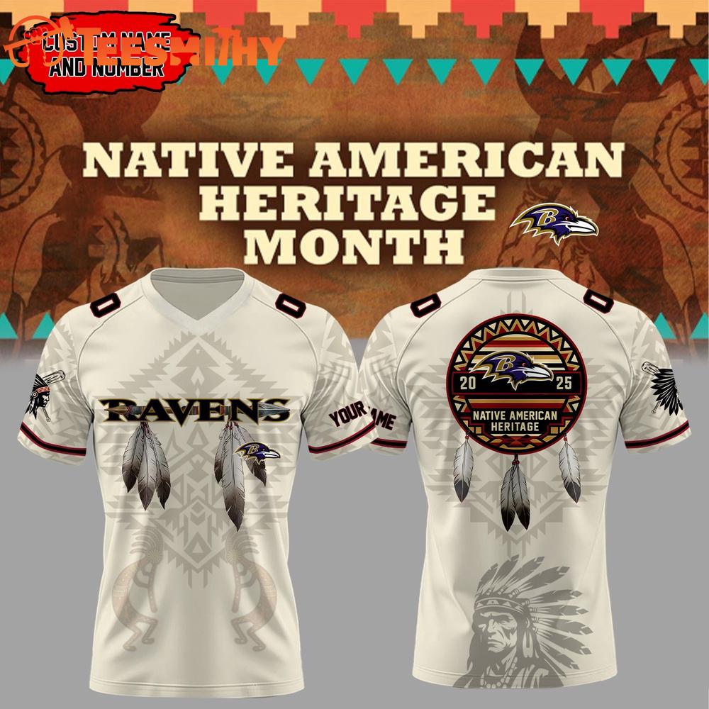 Special Edition 2025 Baltimore Ravens x Native American Heritage Month Custom Football Jersey