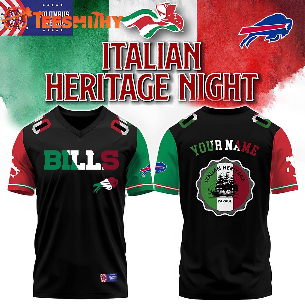 Special Edition 2025 Buffalo Bills x Italian Heritage Night Columbus Parade Customize Football Jerey