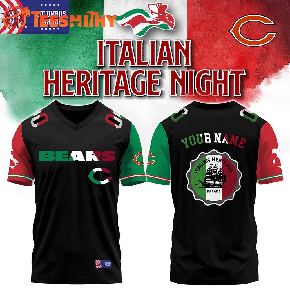 Special Edition 2025 Chicago Bears Italian Heritage Night x Columbus Parade Custom Football Jersey