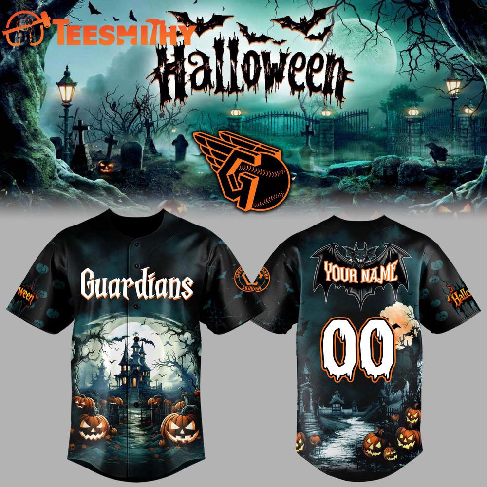 Special Edition 2025 Cleveland Guardians x Halloween Spooky Custom Baseball Jersey
