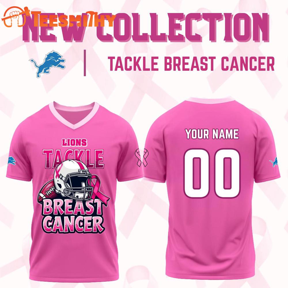 Special Edition 2025 Detroit Lions x Tackle Breast Cancer Custom Football Jersey