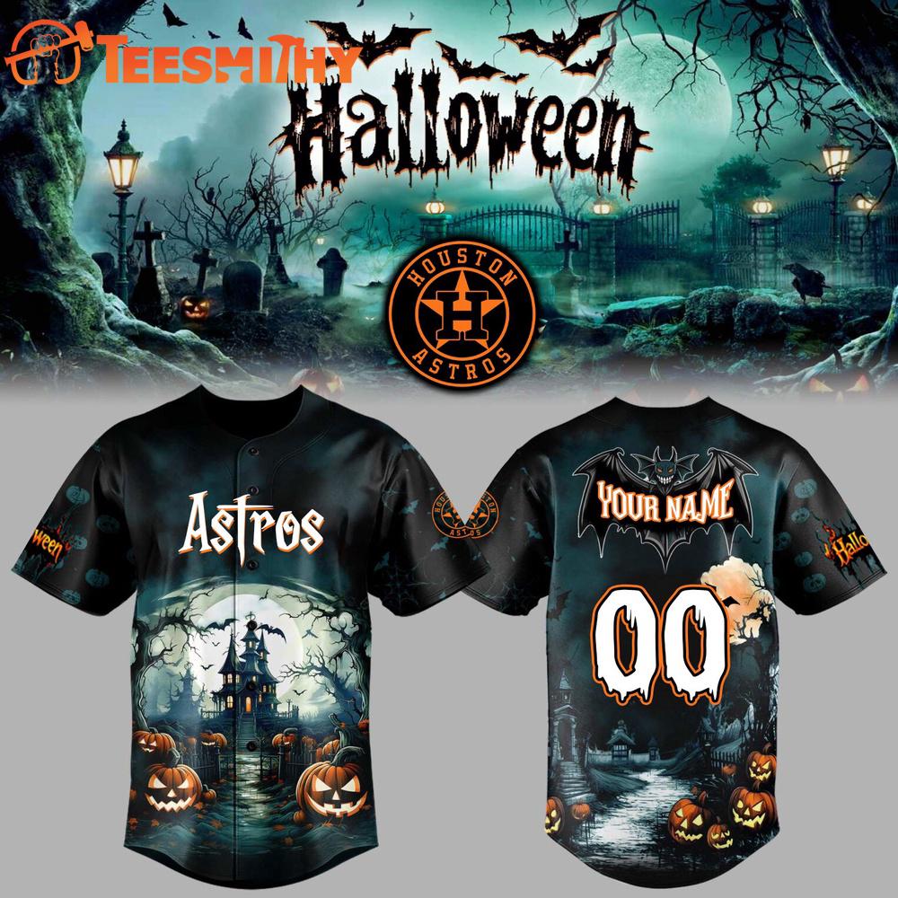 Special Edition 2025 Houston Astros x Halloween Spooky Baseball Jersey