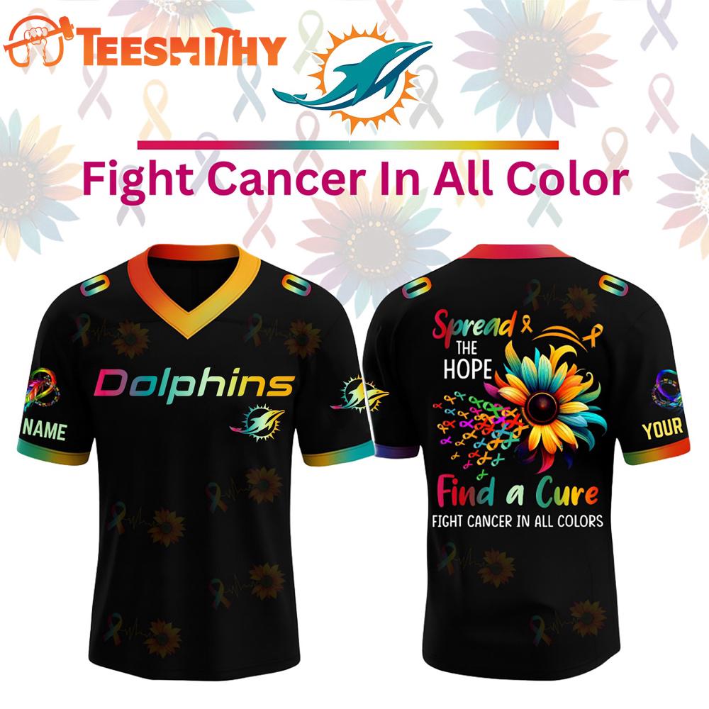 Special Edition 2025 Miami Dolphins x Breast Cancer Awareness Month Color Custom Football Jersey
