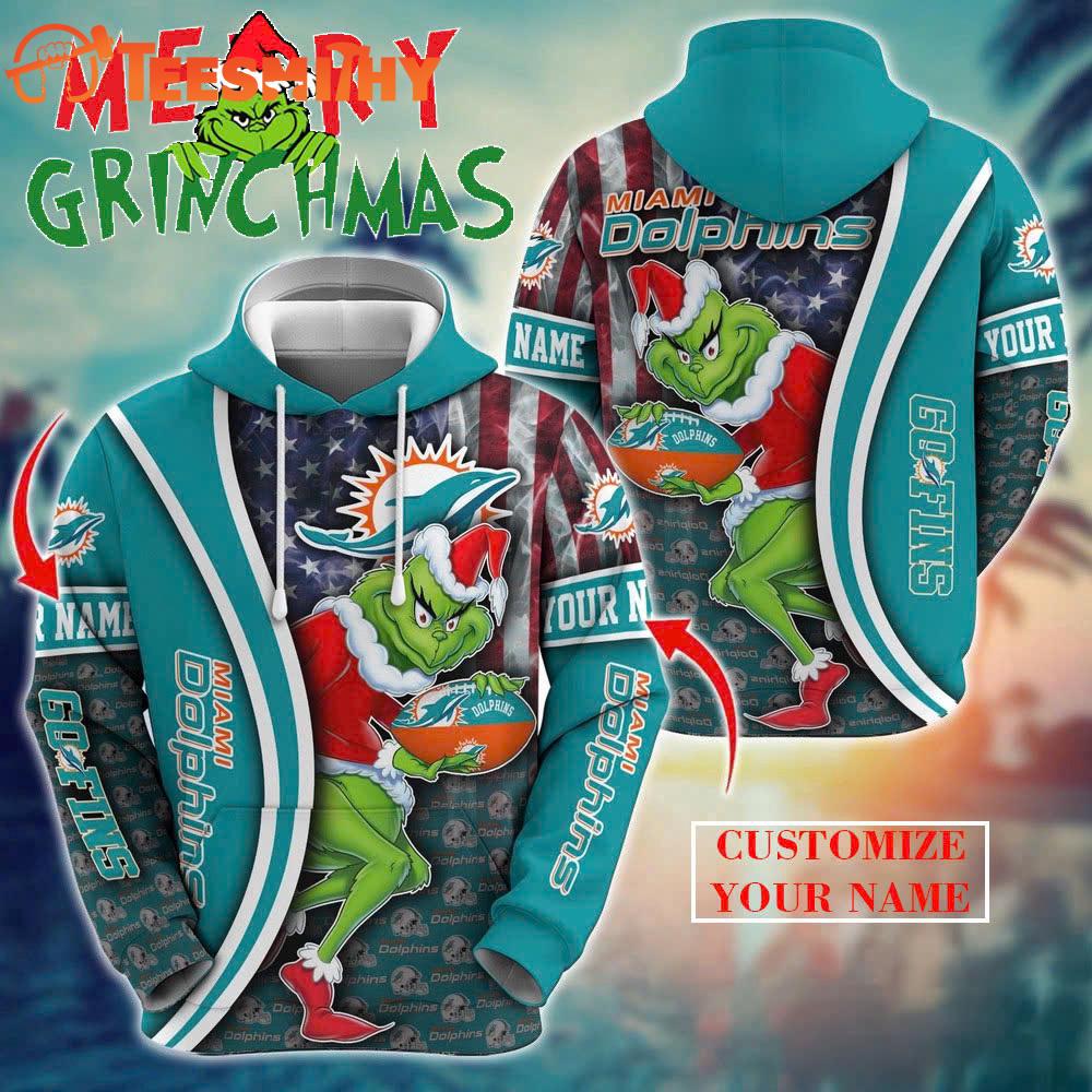 Special Edition 2025 Miami Dolphins x The Grinch Christmas Custom Hoodie Shirt