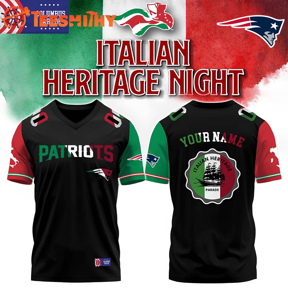 Special Edition 2025 New England Patriots x Italian Heritage Night Columbus Parade Customize Football Jersey