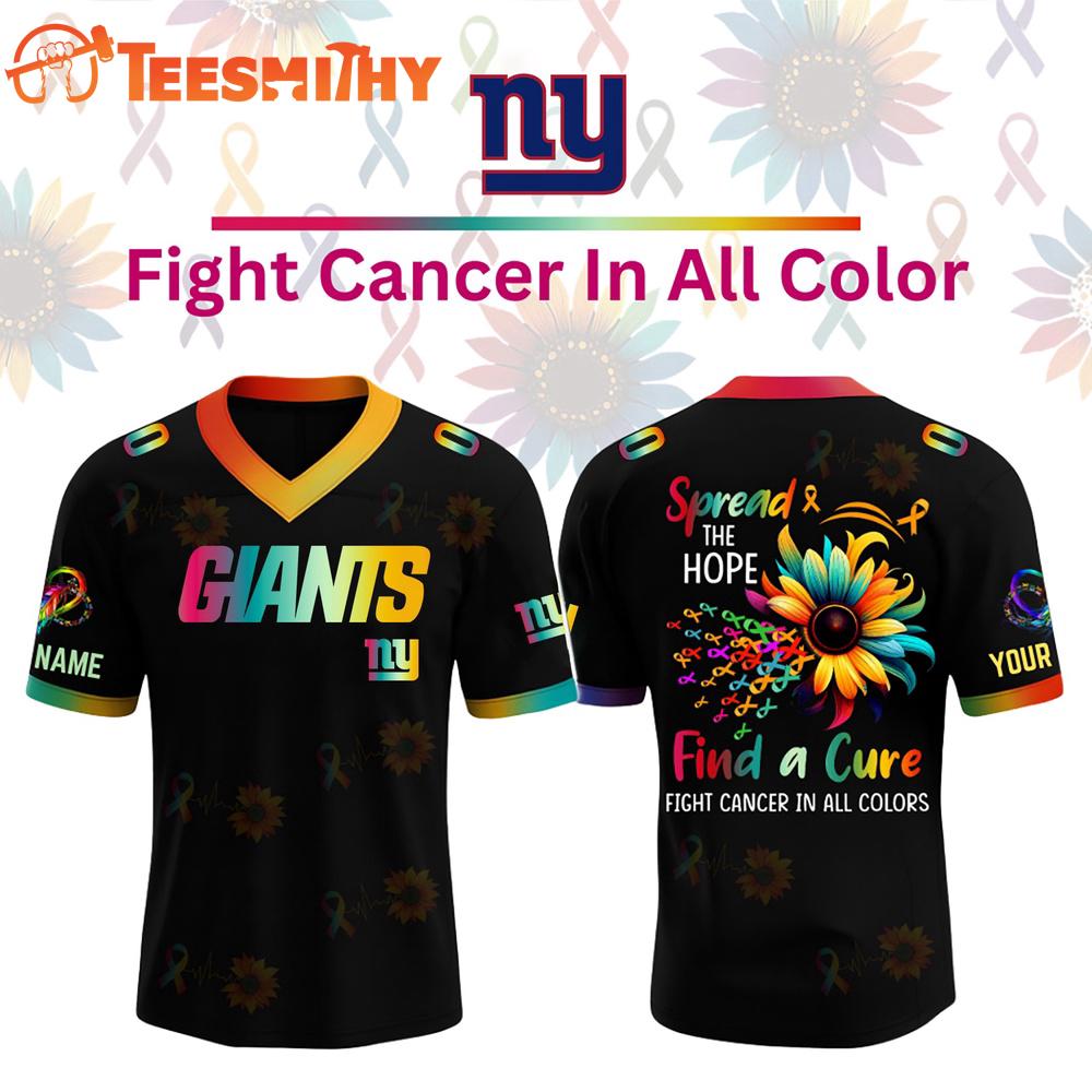 Special Edition 2025 New York Giants x Breast Cancer Awareness Month Color Custom Football Jersey