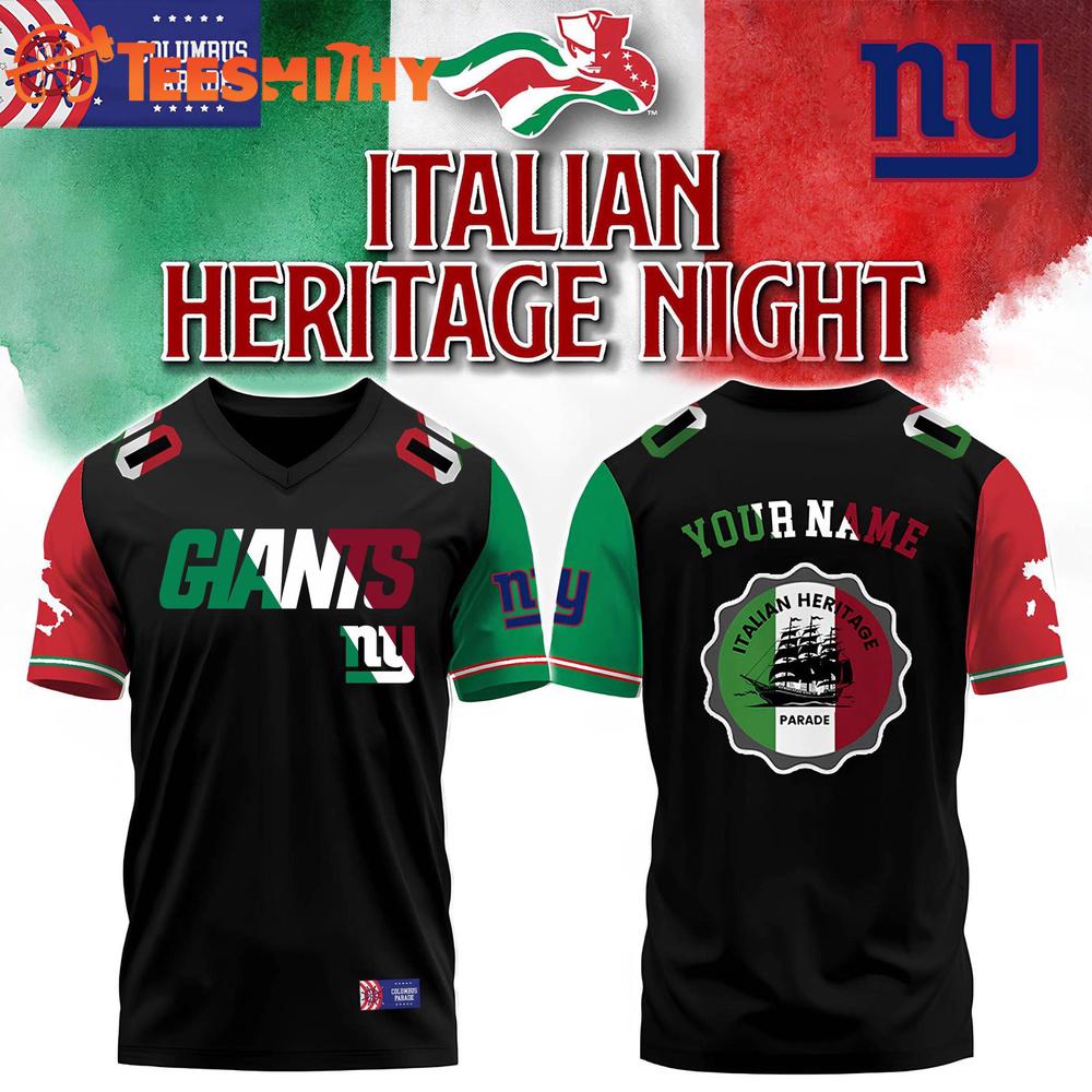 Special Edition 2025 New York Giants x Italian Heritage Night Columbus Parade Customize Football Jersey