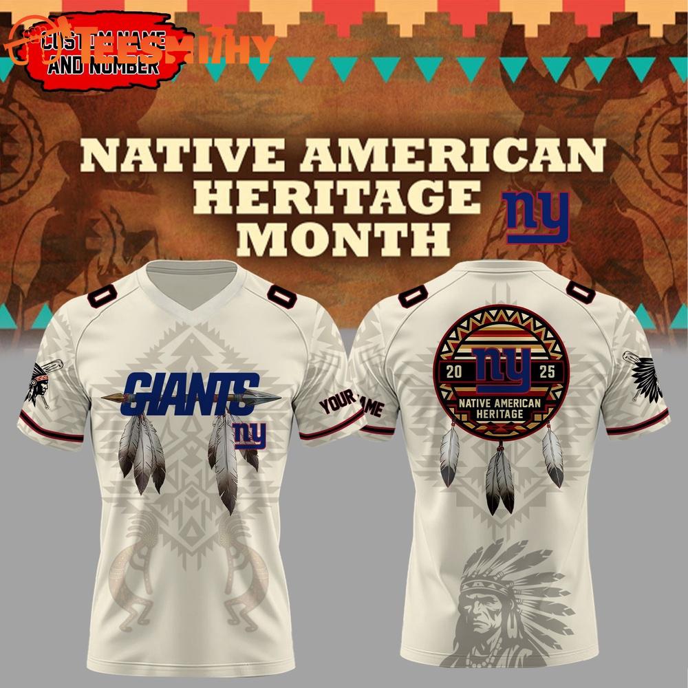 Special Edition 2025 New York Giants x Native American Heritage Month Custom Football Jersey