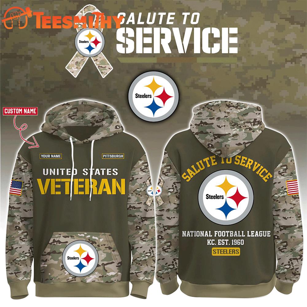 Special Edition 2025 Pittsburgh Steelers x Salute To Veterans Custom Hoodie Shirt
