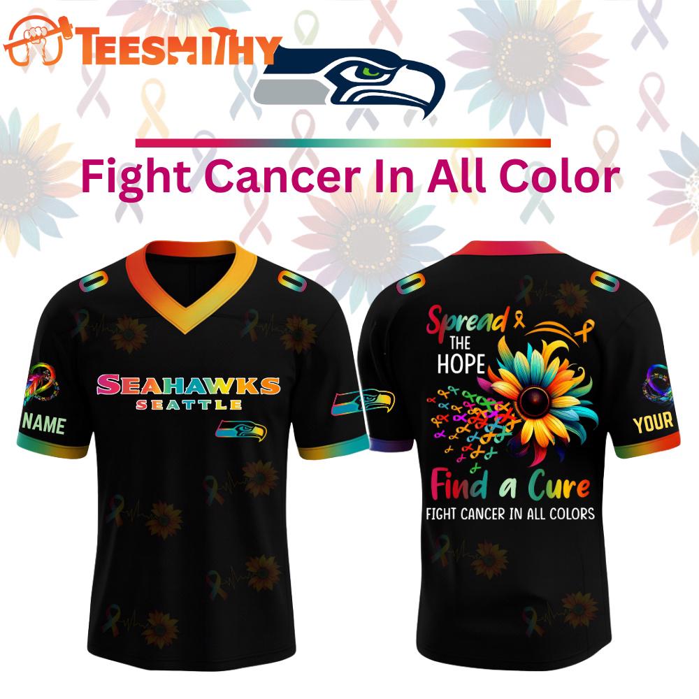 Special Edition 2025 Seattle Seahawks x Breast Cancer Awareness Month Black Custom Football Jersey