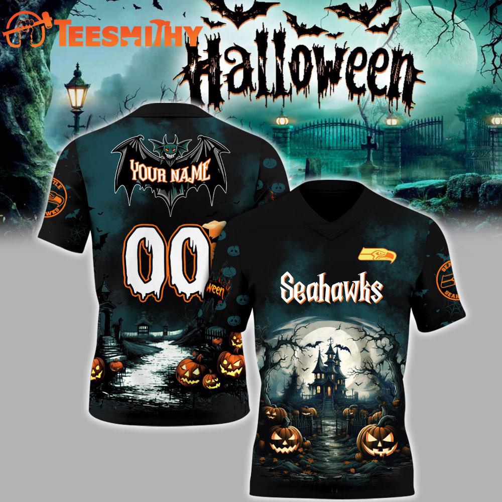 Special Edition 2025 Seattle Seahawks x Halloween Custom Football Jersey