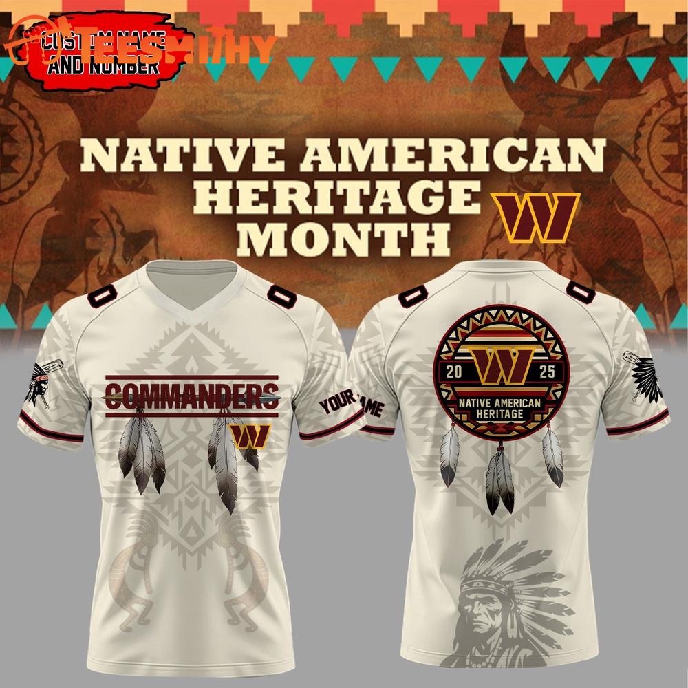 Special Edition 2025 Washington Commanders x Native American Heritage Month Custom Football Jersey