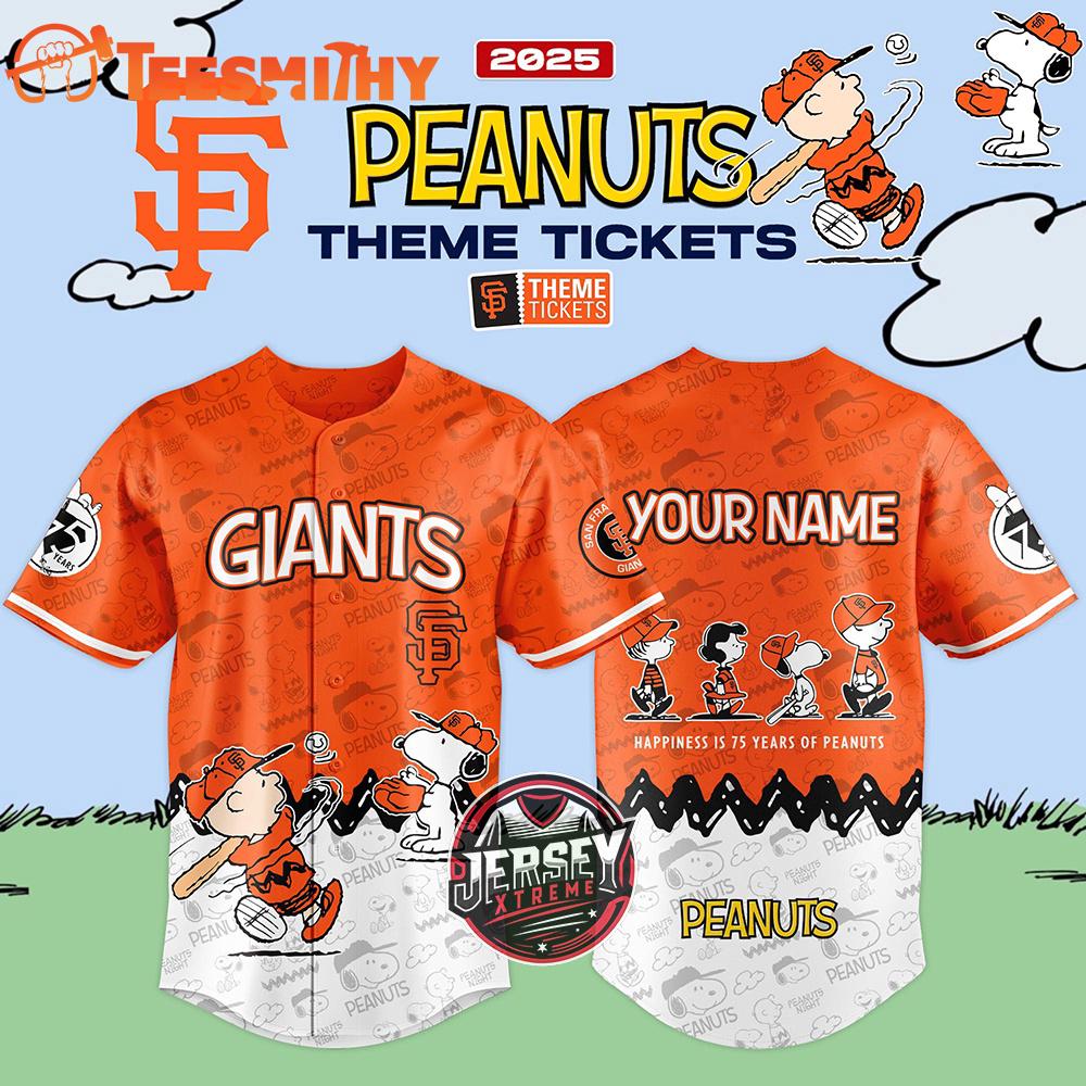 Special Edition 75-Years Anniversary Peanuts x San Francisco Giants Custom Baseball Jersey