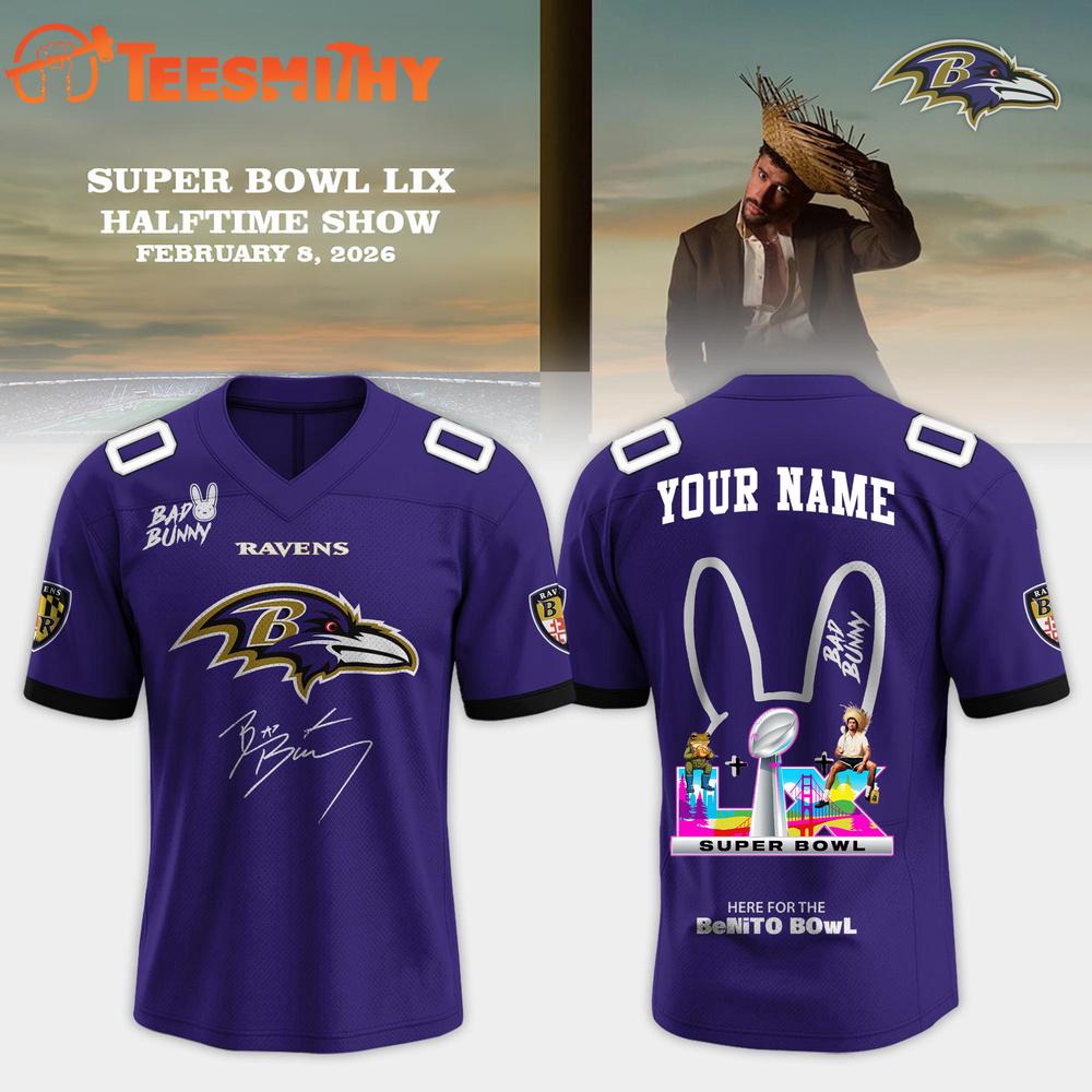 Special Edition Baltimore Ravens x Bad Bunny Halftime Show 2026 Customized Football Jersey