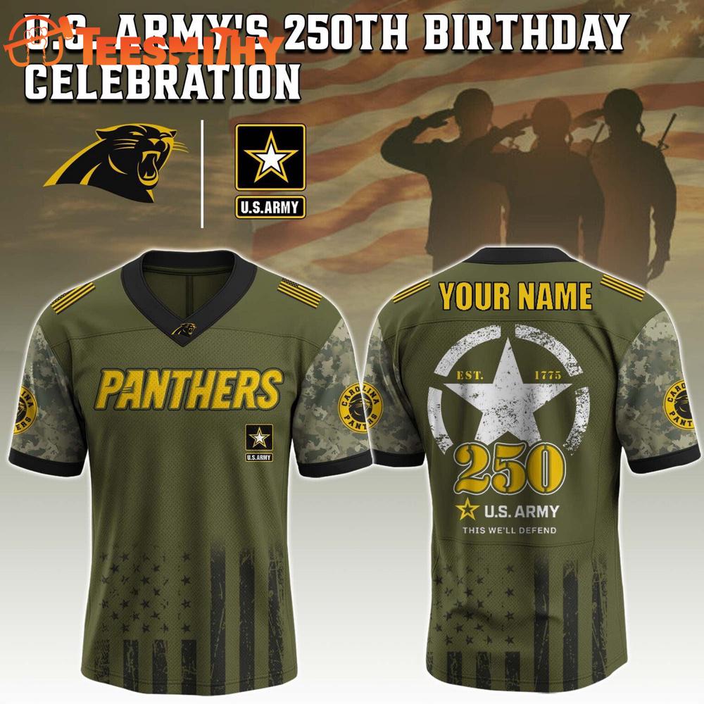 Special Edition Carolina Panthers x U.S Army's 250Th Birthday Celebration Custom Football Jersey