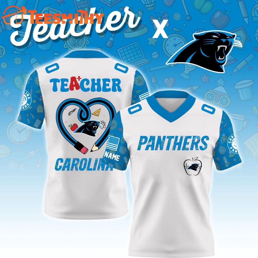 Special Edition Carolina Panthersx Teacher Appreciation Custom Football Jersey