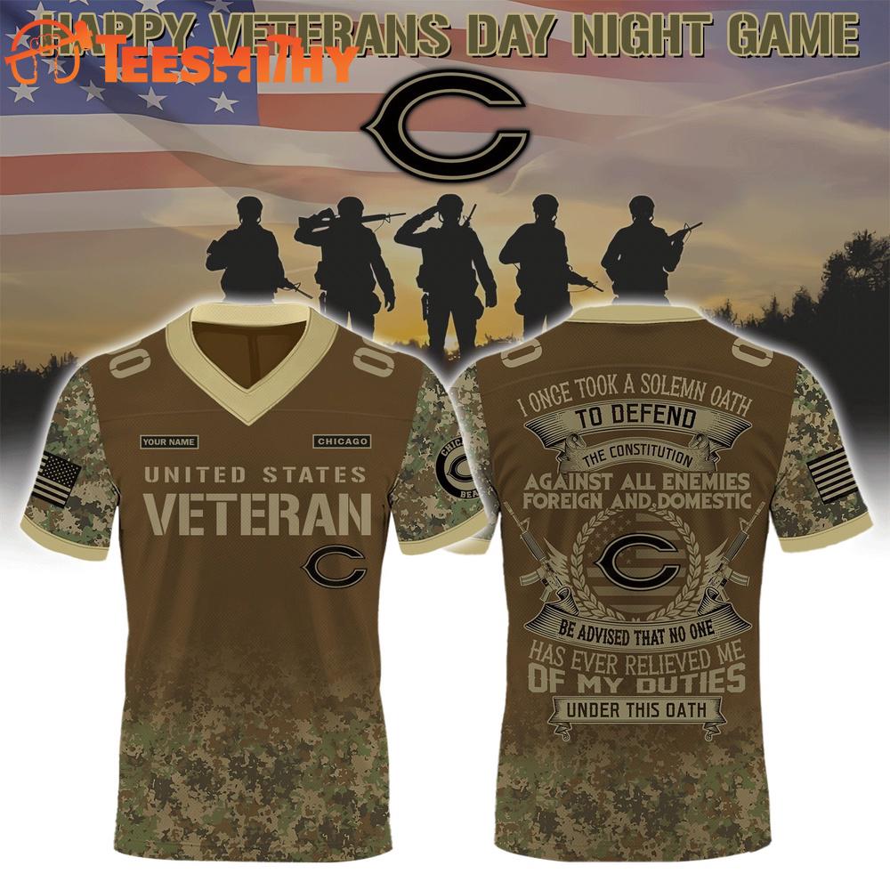 Special Edition Chicago Bears x Salute To Veterans Custom Football Jersey
