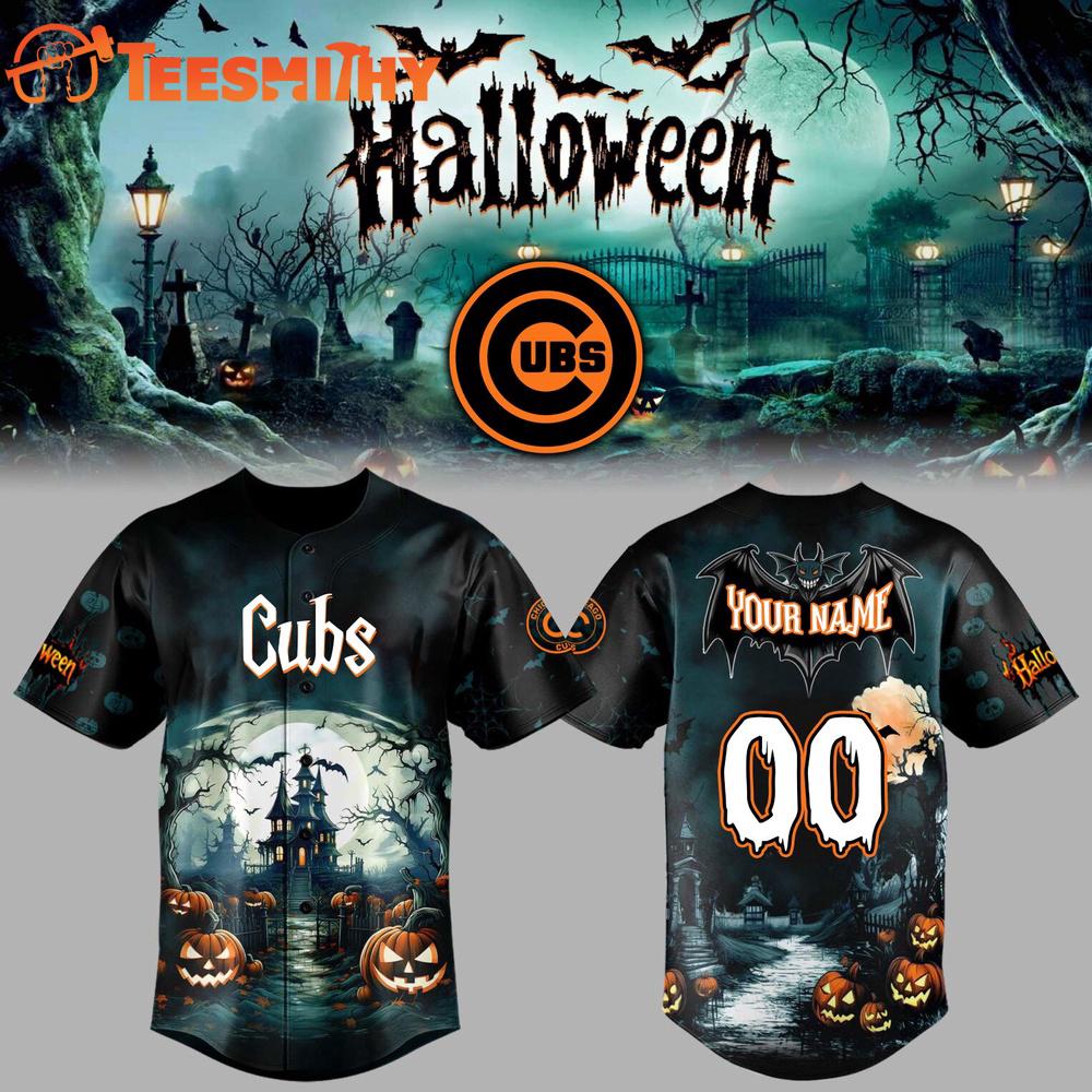 Special Edition Chicago Cubs x Halloween Spooky Custom Baseball Jersey