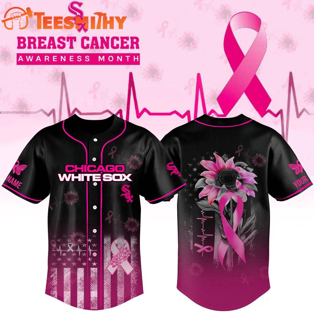 Special Edition Chicago White Sox x Breast Cancer Awareness Month Black Custom Baseball Jersey