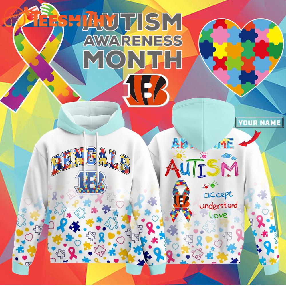 Special Edition Cincinnati Bengals x Autism AcceptanceAwareness Customized Hoodie Shirt