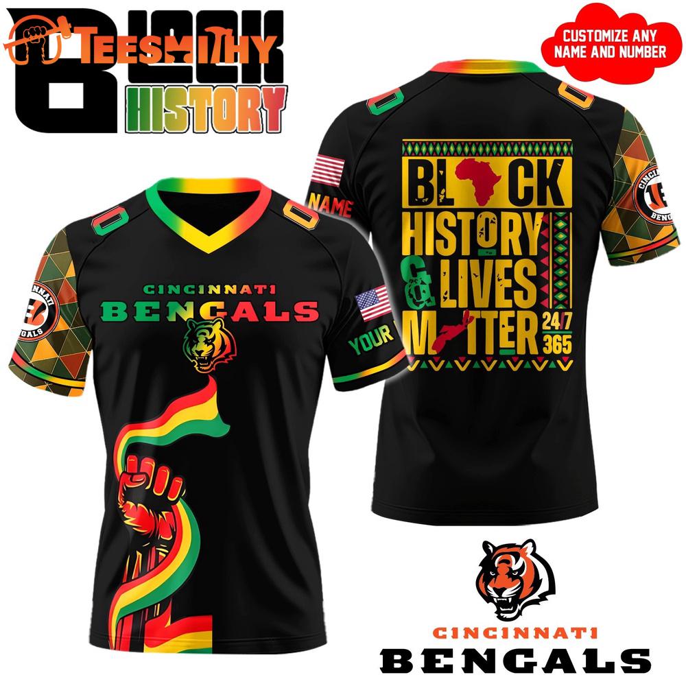 Special Edition Cincinnati Bengals x Black History & Lives Matter Premium Custom Football Jersey