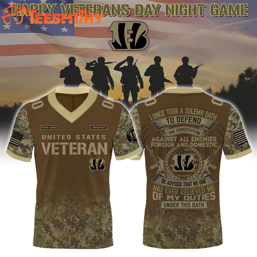 Special Edition Cincinnati Bengals x Salute To Veterans Custom Football Jersey