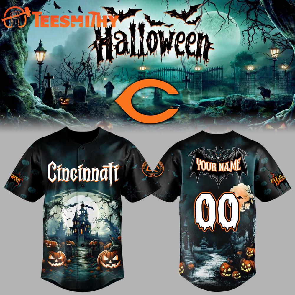 Special Edition Cincinnati Reds x Halloween Spooky Custom Baseball Jersey