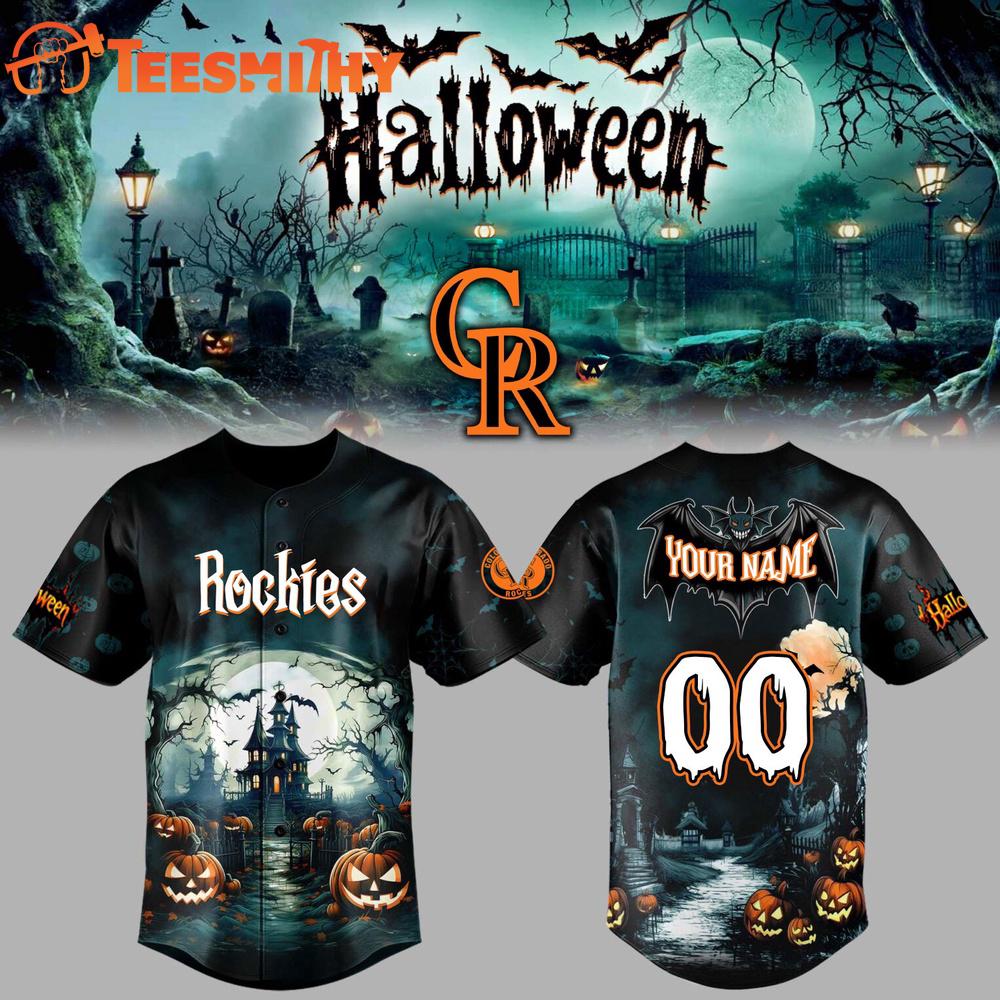Special Edition Colorado Rockies x Halloween Spooky Custom Baseball Jersey