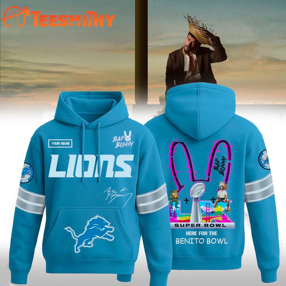 Special Edition Detroit Lions x Bad Bunny Halftime Show 2026 Customized Hoodie Shirt