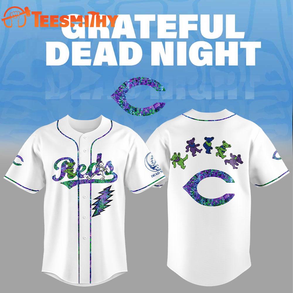 Special Edition Grateful Dead x Cincinnati Reds Custom Baseball Jersey