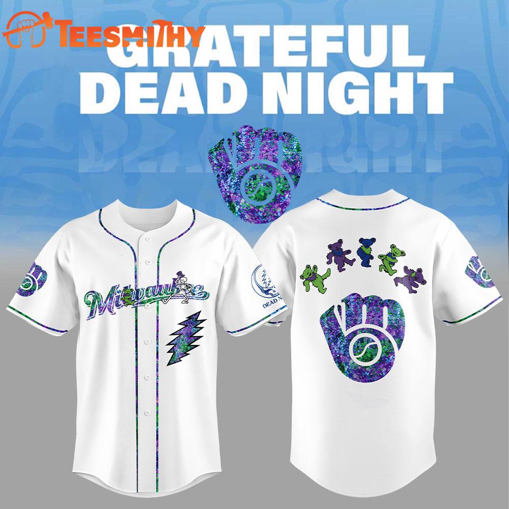 Special Edition Grateful Dead x Milwaukee Brewers Custom Baseball Jersey