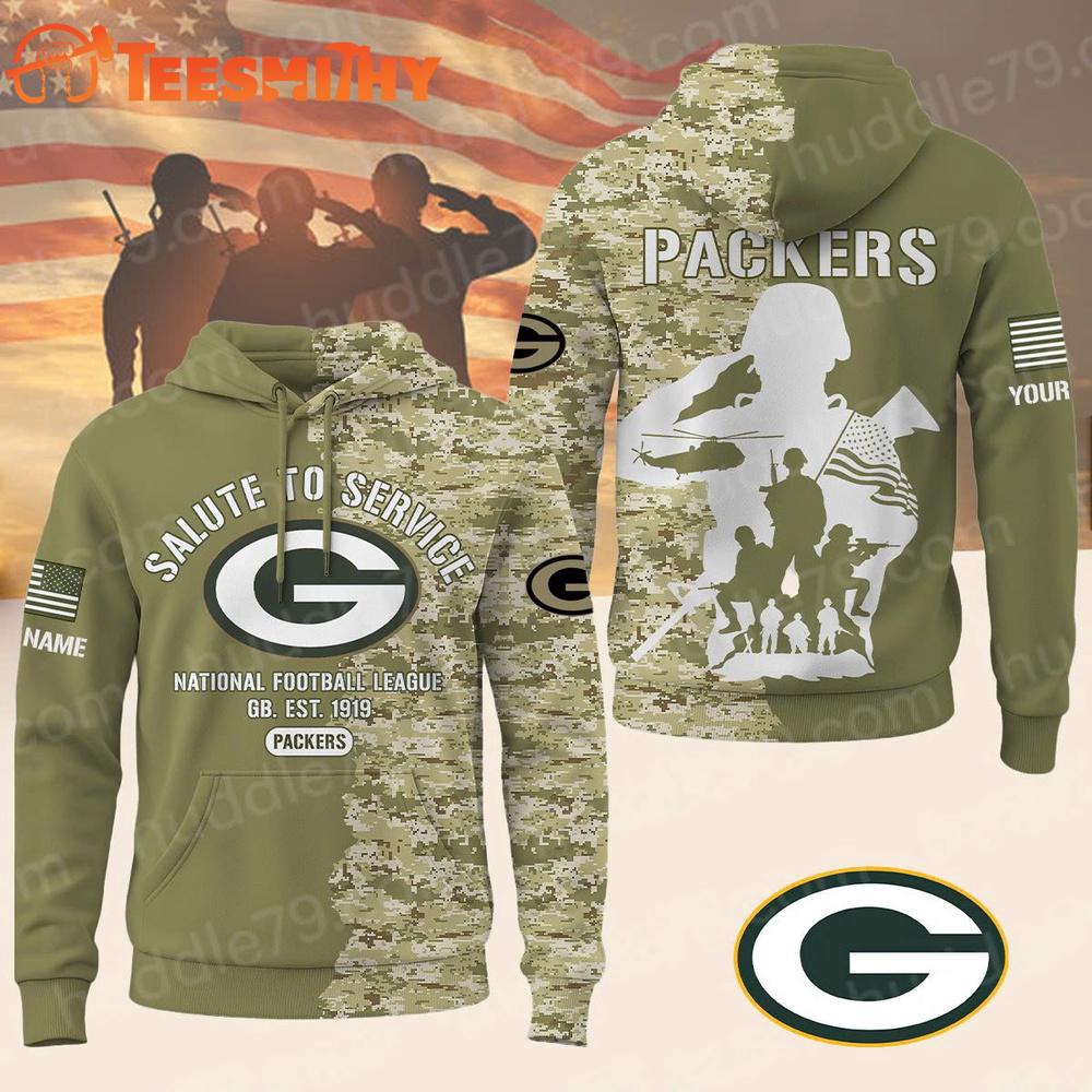 Special Edition Green Bay Packers x Salute to Service Personalized Custom Hoodie Shirt