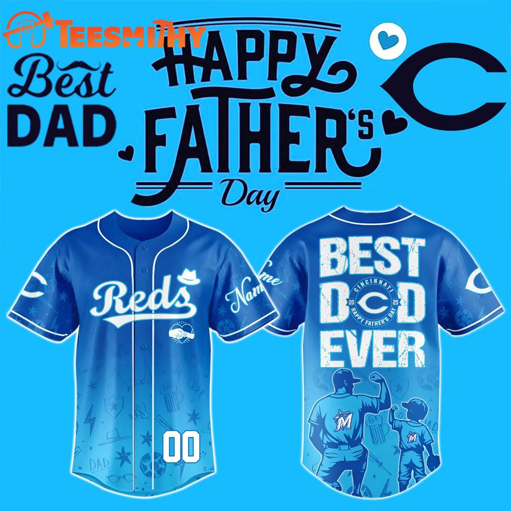 Special Edition Happy Father's Day x Cincinnati Reds Custom Baseball Jersey