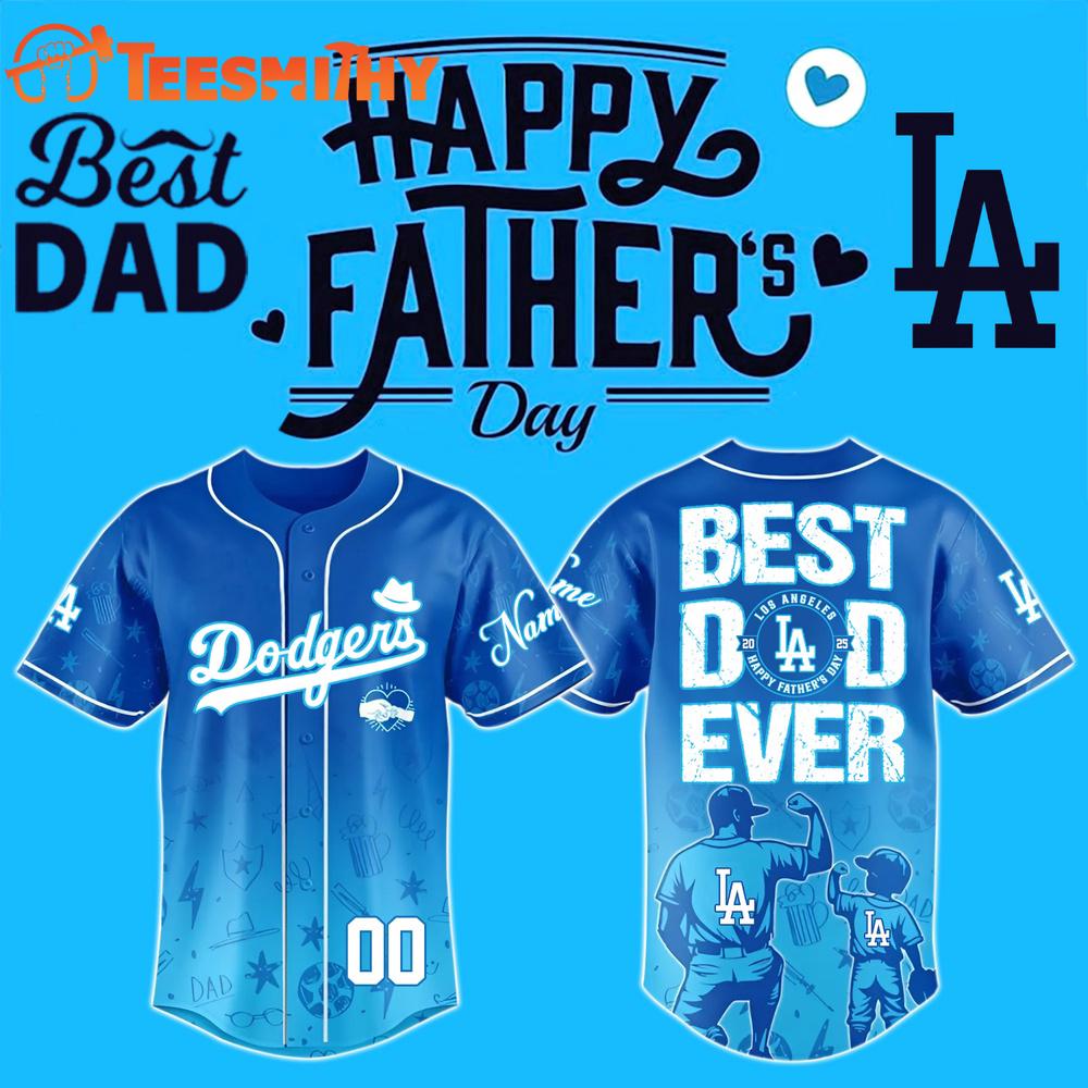 Special Edition Happy Father's Day x Los Angeles Dodgers Custom Baseball Jersey