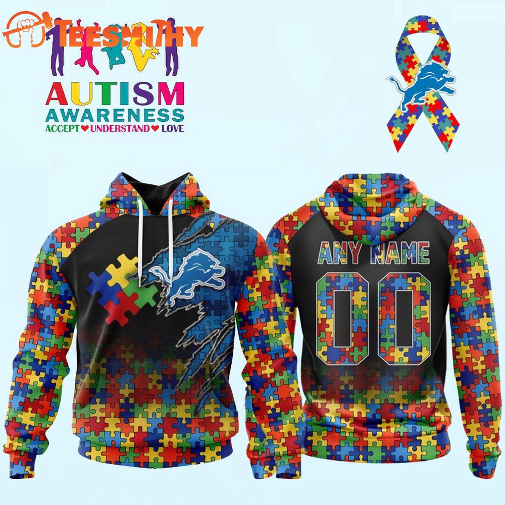 Special Edition Hoodie Detroit Lions x Autism Awareness Custom Hoodie Shirt