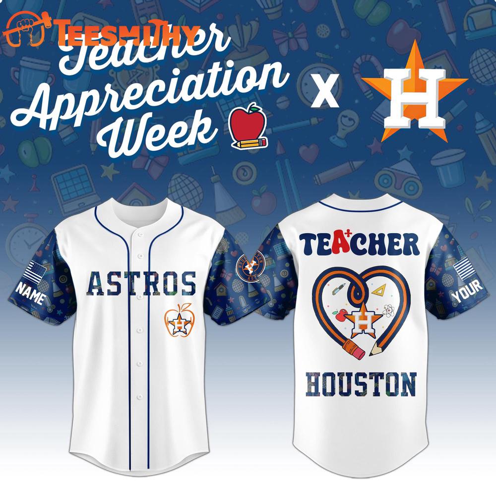 Special Edition Houston Astros x Teacher Appreciation Custom Baseball Jersey